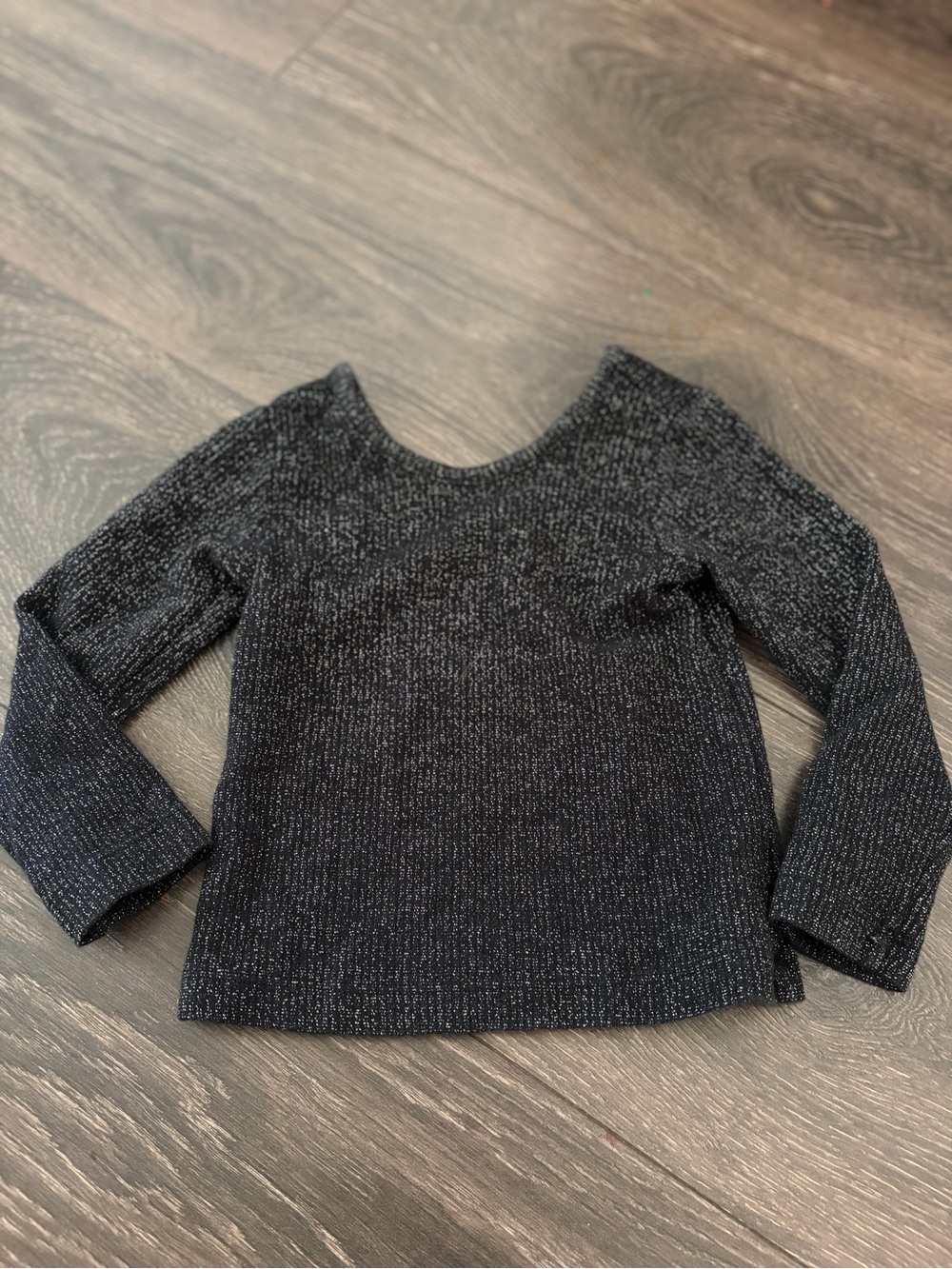 Hanna Andersson Black Shiny Marled Crewneck Sweater 3T
